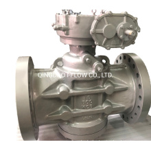 Wcb 600lb Lubricated Type Plug Valve Worm Gear Operated